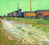 Van Gogh 鉄道馬車 Railway Carriages キャンバス複製画 60X50cm 風景 絵画 完全に立体に複製 3D 印刷 美術品 部屋 壁掛け