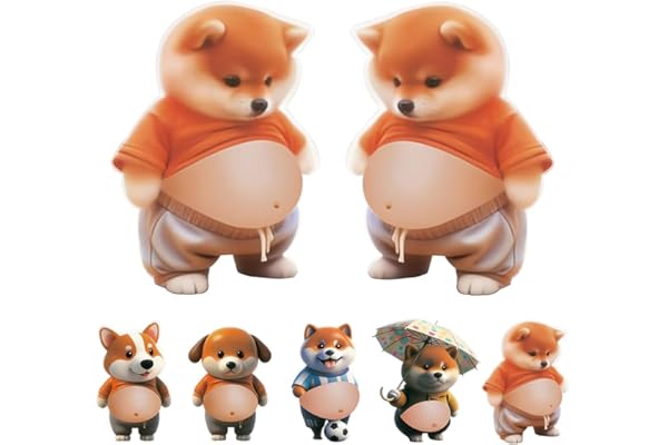 3D 犬 お腹 シール 柔らかいお腹 めずらしくておもしろい かわいい 3D もっちりスクイーズ ステッカー シー ル帳 デコレーション 携帯電話飾り用 手帳用 日記帳用 (可愛い柴犬)