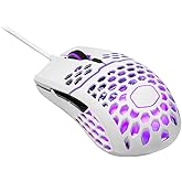 Cooler Master MM711 Gaming Mouse with Ultraweave Cable, White Glossy