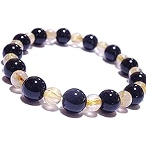 高品質大人可愛い煌びやか針満々ゴールドルチルクォーツ☓モリオンデザブレ 高品質]ブラジル産ゴールドルチルクォーツ丸玉/スフィア（直径