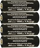 Moonrays 97143 AA NiMh Pre-charged 1500mAh Rechargeable Batteries for Solar Lights 4-Pack [並行輸入品]