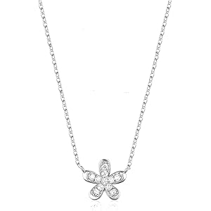 ネックレス レディース 【桜の恋】金属アレルギー対応 CZダイヤモンド S925 純銀製 ネックレス ペンダント 鎖骨チ…