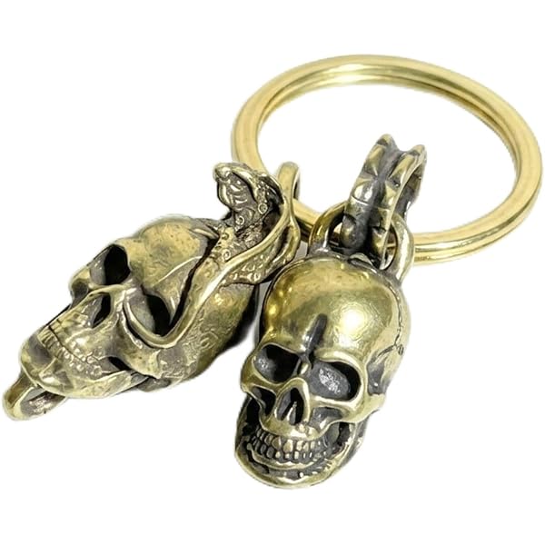 Amazon.co.jp: 二重リング付き 真鍮 キーホルダー(スカル)ドクロ Amazon.co.jp: 二重リング付き 真鍮 キーホルダー(スカル)ドクロ