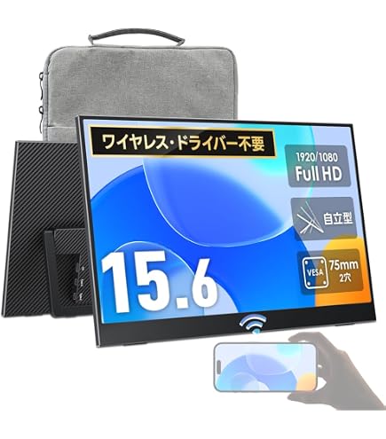 Amazon.co.jp: XUNDEFINED ワイヤレス モバイルモニター 15.6インチ