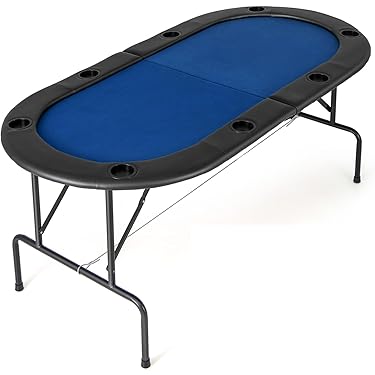ポーカーテーブル 折り畳み式 青と黒 P2倍!】 TiltPlay ポーカーテーブル 折りたたみ 10人対応 家庭用
