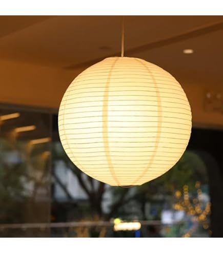 Amazon | 彩光デザイン 和照明 美濃和紙 二重提灯 ペンダントライト 2