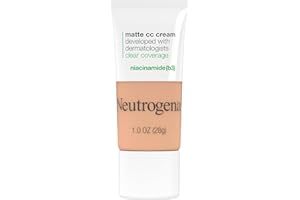 Neutrogena Clear Coverage Flawless Matte CC Cream, Full-Coverage Color Correcting Cream Face Makeup with Niacinamide (b3), Hy