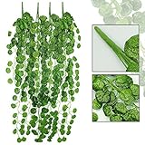 YOBANSA【 観葉植物 アイビー 4本 】 フェイクグリーン 壁掛け 造花 人工 フェイク 壁掛け 装飾 緑 植物 吊り (ベゴニアの葉)