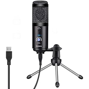 コンデンサーマイク usb 単一指向性 PCマイク 卓上マイク USBマイク マイク三脚スタンド付き 音量調節可能 録音…
