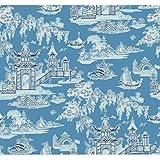 York Wallcoverings wc7551ウェイバリー通りClassics II peaceful Templeリムーバブル壁紙、ブルース