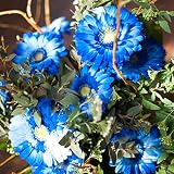 フローリストワタリ　【生花】青ガーベラとグリーンのブーケ(ブルー、グリーン系)　フラワーギフト　プレゼント 誕生日　発表会　お祝い