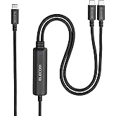 エレコム USB Type-C ケーブル 100W 2-in-1 1.2m USB PD対応 急速充電 2台同時充電 高耐久 ナイロンメッシュ [適正電圧に自動調整するICを搭載した安心設計] ブラック MPA-CCCEC12BK