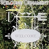 ウェルカムプレート WELCOME オーナメント ナチュラルガーデン アンティ―ク シャビーシック フォークオーナメント 玄関飾り ガーデン雑貨 壁掛け 店舗什器 ショップ