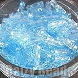 【デイジービーズ】【日本製(松野) ツイスト竹ビーズ 約6mm 約700ヶ(約20g)】【レインボーライトアクア】