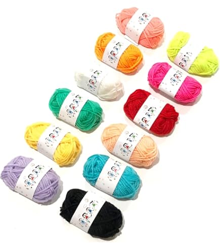 Amazon | YAARUJEE 毛糸 12色セット 編み物 カラフル 編み糸 手芸用品