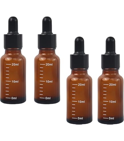 Amazon.co.jp: スポイトボトル 20ml 6本セット 茶色遮光瓶 ガラス