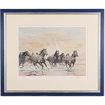 中畑艸人、【群馬・沢を渡る】、希少な大判額装用画集より、美品、日本人画家 中畑艸人、【群馬・沢を渡る】、希少な大判額装用画集より、美品、