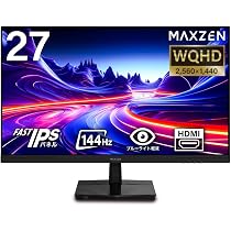 Amazon.co.jp: MAXZEN モニター 27インチ 144Hz WQHD FastIPS HDMI2.0