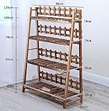 木製植物フラワーショーケース木製​​棚の収納ラック屋外屋内4花のポットラック（複数サイズのオプション） (色 : 4 layer, サイズ さいず : 116*88*31cm)