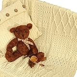 100 %アイルランドメリノウールパッチワークブランケット42 " x 60 " by Carraig Donn カラー: ブラウン