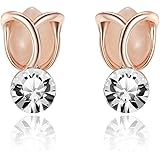 (イウハ) IUHA 「愛の告白」チューリップキャッツアイピアス オーストリア産ジルコニア (オレンジ)
