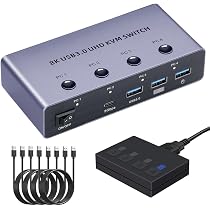 Amazon.co.jp: BLUPOW 8K@60Hz KVMスイッチ 4入力1出力 USBキーボード