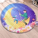 Greensun ( TM ) 1.45 M Large Round Cow車Elf Crab 20印刷ベビーキッドおもちゃストレージバッグクロールパッド床Rug PlayingカーペットCartoo
