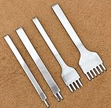 レザー クラフト 菱目 打ち 工具 4mm ピッチ 4本 セット