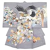 初着　灰色　グレー　鷹　松　梅　紅葉　正絹　仕立て上がり　紋入れ