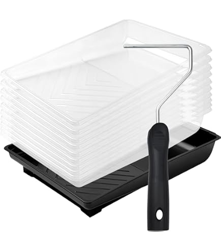 Menkxi Paint Tray Set - 10 Hard Shell Trays & 90 Disposable Liners For 4 Inch Rollers - View #12