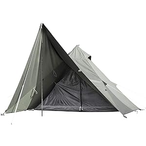 BUNDOK(バンドック) ソロ ティピー 1 TC BDK-75TC 【1人用】 カーキ色 ワンポール テント 混紡綿 フルクローズ スカート巻き上げ式