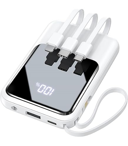 モバイルバッテリー 4つ 充電器 1つ ケーブルセット Amazon | モバイルバッテリー 超軽量 小型 【22000mAh大容量 4つの