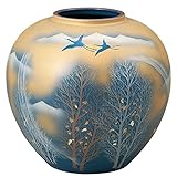 九谷焼 陶器 花瓶 金雲木立