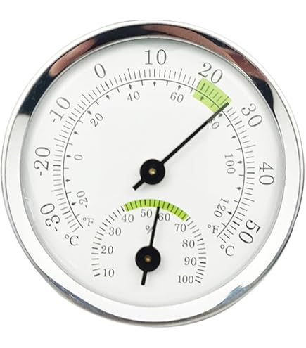 Amazon.co.jp: 222 PPLS ステンレス製アナログ温湿度計 -20100℃ 0100