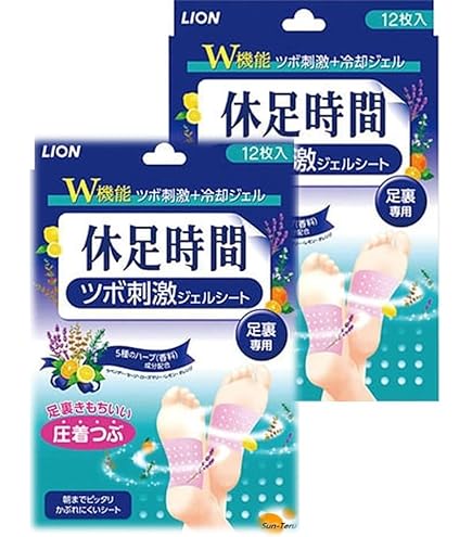 Amazon.co.jp: 休足時間ツボ刺激ジェルシート 12枚【3個セット