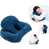 kuros 快眠快息 パワーナップピロー お昼寝枕 うつぶせ寝 会社 オフィス 仮眠 デスク枕 まくら クッション ネックピロー 仮寝 (ブルー)