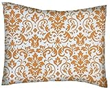 SheetWorld Crib / Toddler Percale Baby Pillow Case - Gold Damask - Made In USA by sheetworld
