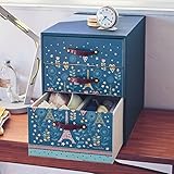 下着収納ボックス“エッフェル塔のレース柄” カーキ