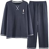 [eleitchtee] パジャマ メンズ 長袖 上下セット 春夏秋 ルームウェア 大きいサイズ 部屋着 薄手 40-90KG ゆったり 綿 吸汗 通気 肌に優しい