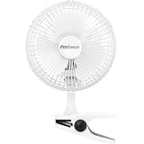 Pro Breeze 小型扇風機 クリップ式 卓上 360度風向調整 風量2段階切替 電源コンセントタイプ 静音 どこでも取付可能 メーカー保証付