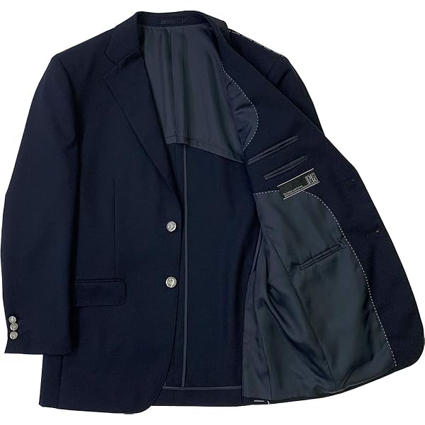 Amazon.co.jp: 礼装倶楽部 紺ブレザー シングル ウール100 春