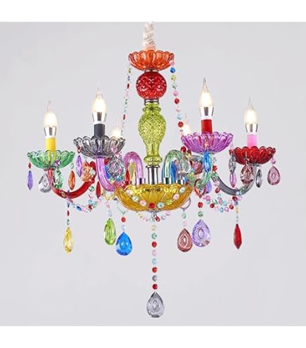 Amazon.co.jp : シャンデリア カラフルシャンデリア メルヘン風七色 6