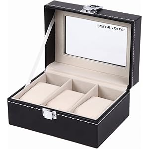 (ブルーロータス)BLUELOTUS 時計収納ケース ウォッチコレクションケース 3本収納用 BL-291 (ブラック)