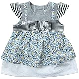 《初夏盛夏対応》(日本製) Pample Mousse(パンプルムース) 60ローンレースプリントとストライプの切り替えワンピース 95cm /BL NO.DP-72800