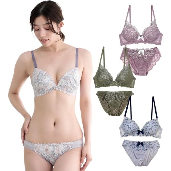 Amazon | [ジャコンヌ] ノンワイヤーブラジャー＆ショーツ 5組セット