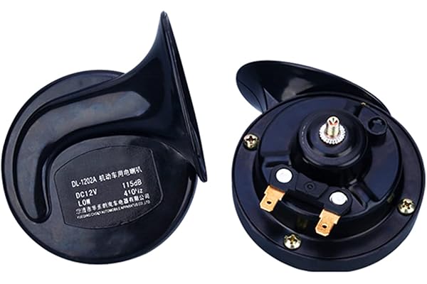 在庫限り Akozon 車 ホーン 12v クラクション デュアルトーン 汎用 115 Db 1個セット 車両 オートバイ 船 ヨット Suv 適用 ゴールド Vanfis Mx