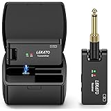 LEKATO ギター ワイヤレス ギターワイヤレスシステム エレキギター 送受信機 3.5mmと6.35mm ステレオとモノラルプラグ付き 2.4GHz 4チャンネル USB充電 軽量 コンパクト ステレオ放送 190°回転 ブラック