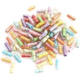 Hymyily 可愛い 便箋 ミニレター カラフル 透明な カプセル 告白する ラブレター 願をかける 秘密のお手紙 100個 おもしろ ギフト メモ帳 パーティー くじ引き (100個入り透明セット)