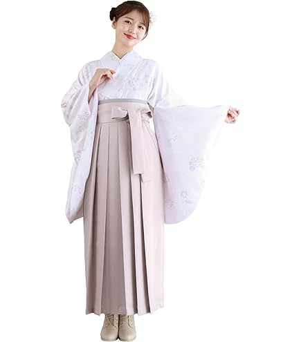 レース着物　バイカラー袴　レースフリル　パール　5点セット　新品　卒業式　卒業袴 Amazon.co.jp: 卒業袴 二尺袖着物 バイカラー袴 レースフリル 3点