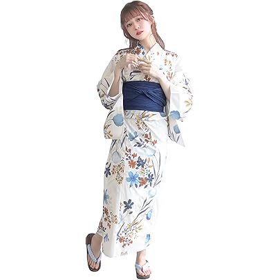 Amazon | [Tika] 浴衣 レディース セット 帯 夏 夏祭り 浴衣×平帯×下駄